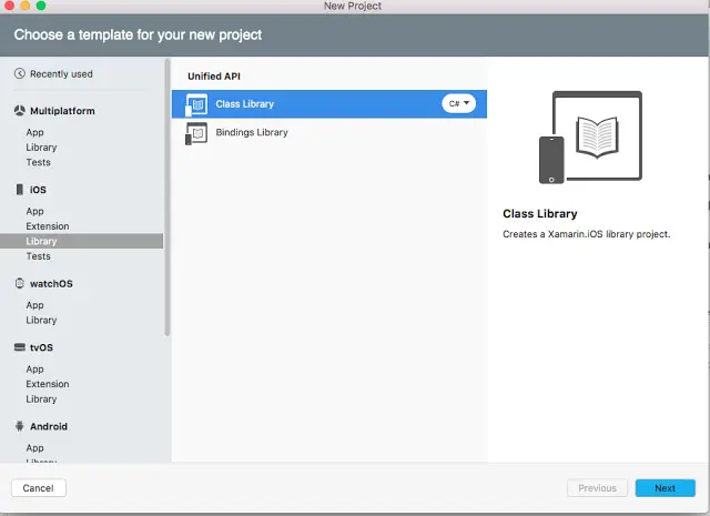Add iOS Class library